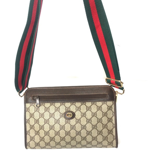 Authentic Gucci brown monogram coated canvas crossbody bag clutch - Picture 16 of 16